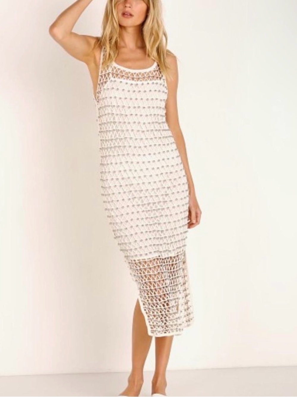Cleobella Cream Studded Crochet Dress